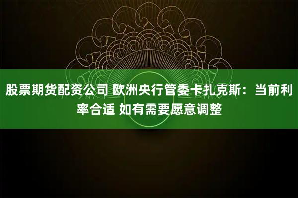股票期货配资公司 欧洲央行管委卡扎克斯：当前利率合适 如有需要愿意调整
